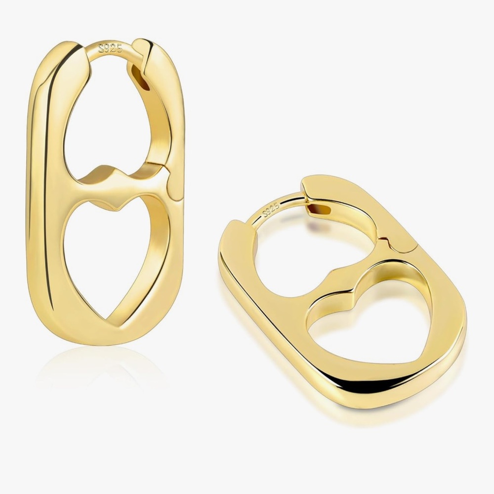 NEW 14K Gold Plated Square Huggie Hoops Earings